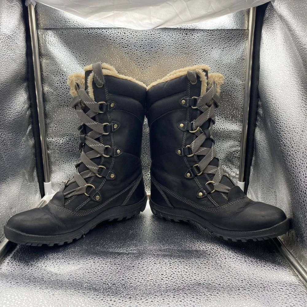 Timberland Mount Hope Waterproof Winter Snow Boots‎ Womens 7.5M Black Leather